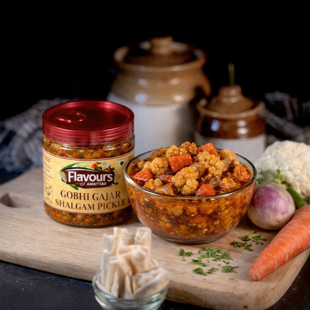 Flavours of Amritsar - Punjabi Gobhi Gajar Shalgam Achaar - Traditional Winter Mixed Vegetable Pickle