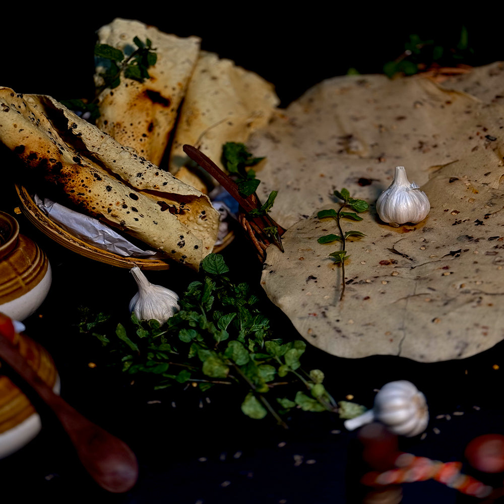 Pudina Garlic Papad
